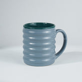 Blue Ceramic Mug with Ribbed Texture